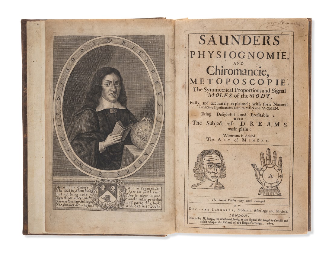 Palmistry & dream interpretation.- Saunders (Richard) Saunders Physiognomie and Chiromancie, (1 of 2)