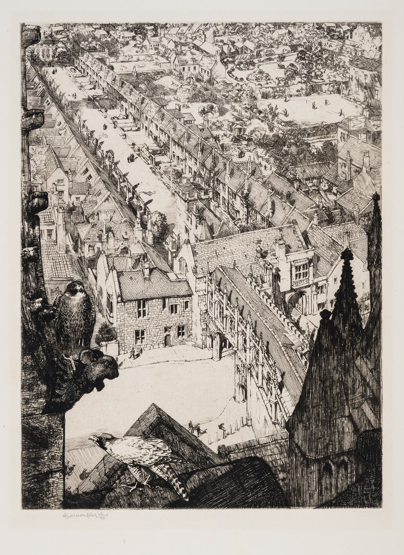 George Marples (1883-1947) and others Wells Cathedral - The Vicar's Close; and six miscellaneous pri: George Marples (1883-1947) and others Wells Cathedral - The Vicar's Close; and six miscellaneous prints Seven prints of various media, circa 1910s, largest sheet 378 x 270mm (14 7/8 x 10 3/8in) (7) To