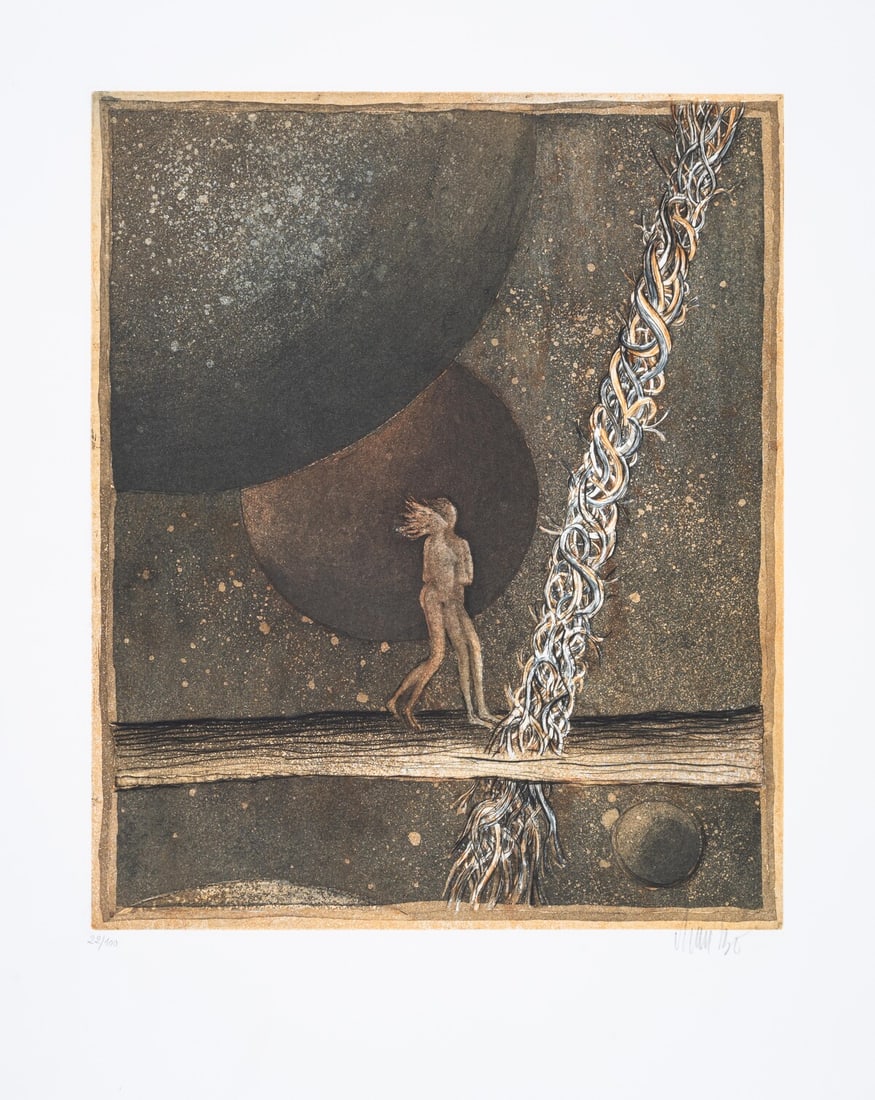 Blake (William).- Bo (Lars) Fourteen Etchings after Auguries of Innocence by William Blake, one of: Blake (William).- Bo (Lars) Fourteen Etchings after Auguries of Innocence by William Blake, number 22 of 120 copies on vélin de Rives, 14 colour etchings by Lars Bo printed by Rémy Bucciali, all sig