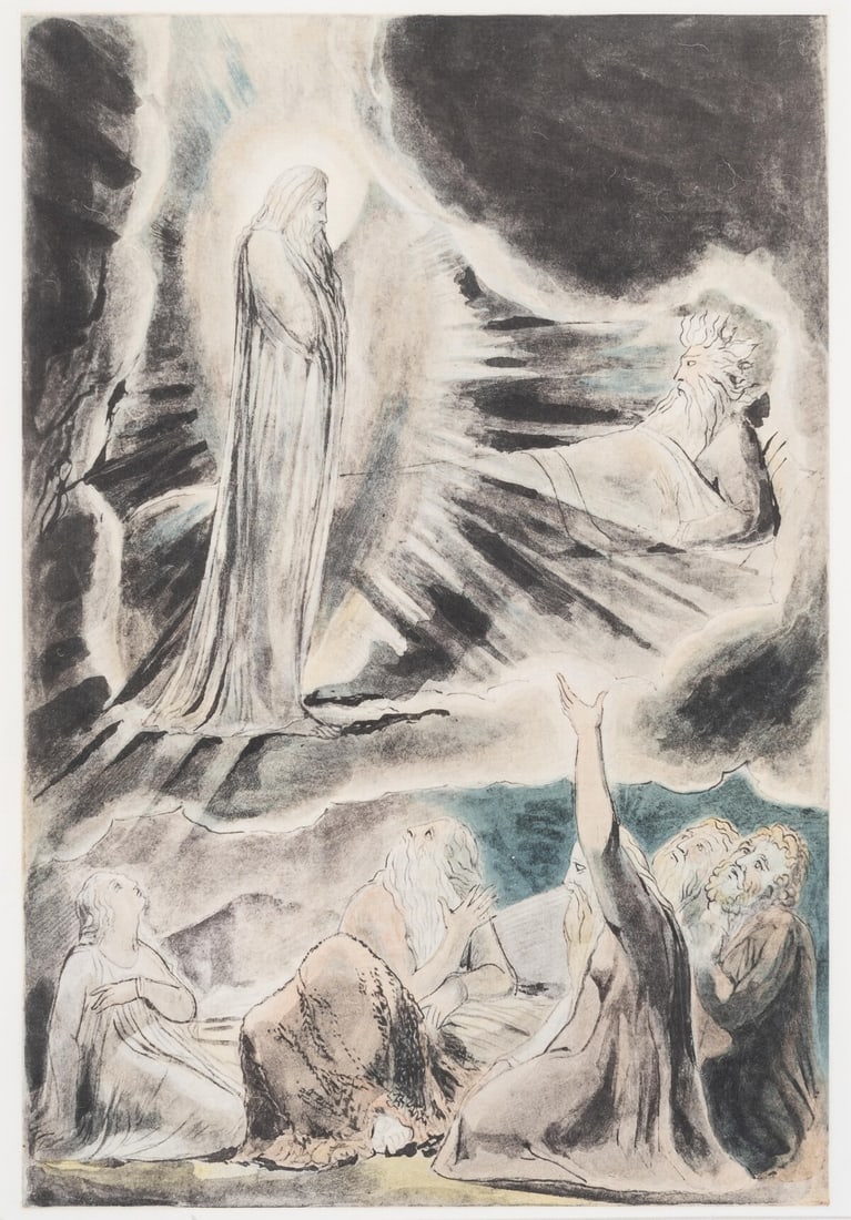 Blake (William) William Blake's Illustrations of the Book of Job, 3 large slip-cases, letter D of 22: Blake (William) William Blake's Illustrations of the Book of Job, edited by David Bindman, 10 parts in 4 vol. contained in 3 large slip-cases, letter D of 22 super deluxe specially-bound copies with a