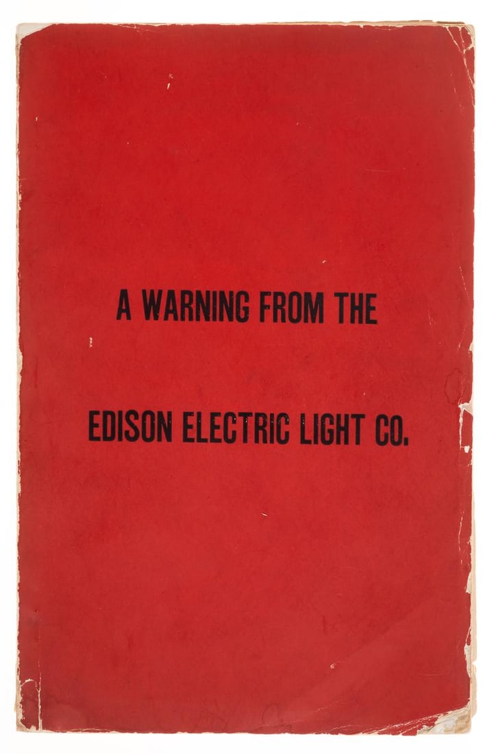 Electricity.- A Warning from the Edison Electric Light Co., [New York], [1887]. (1 of 1)