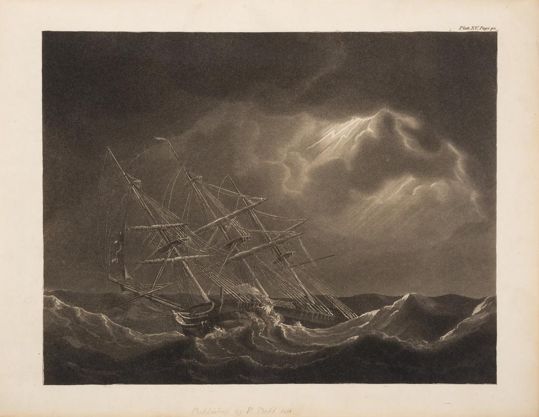 Falconer (William) The Shipwreck, illustrated by Robert Dodd, Printed for John White, 1808: Falconer (William) The Shipwreck, additional engraved vignette title, engraved vignette dedication leaf, folding map, 18 superb aquatint plates and 3 vignettes as canto headings by Robert Dodd, one pl