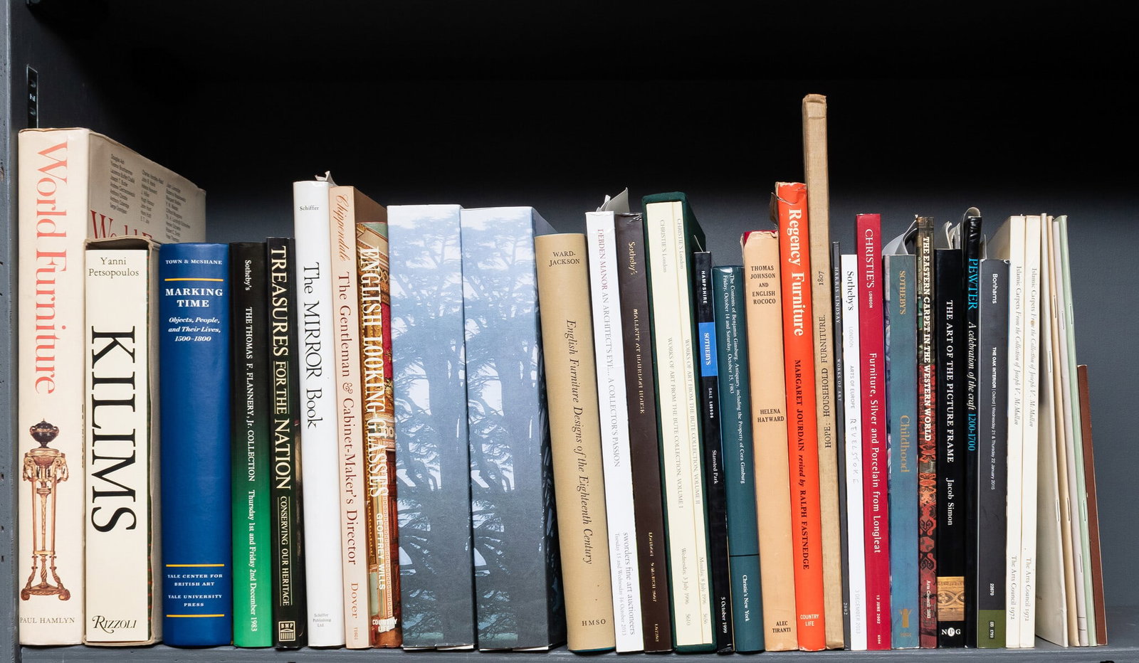 Furniture.- Hayward (Helena) Thomas Johnson and English Rococo, 1964 & others on furniture & the: Furniture.- Hayward (Helena) Thomas Johnson and English Rococo, 1964 § Ward-Jackson (Peter) English Furniture Designs of the Eighteenth Century, 1958 § Schiffer (H.F.) The Mirror Book: English, Amer