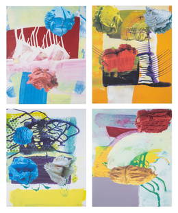 Pia Fries (b.1955) Untitled (Set of 8): Pia Fries (b.1955)Untitled (Set of 8)The full set of eight screenprints in colours, 1999, each signed and dated in pencil, numbered from the edition of 100, the full sheet printed to the edges, sheet