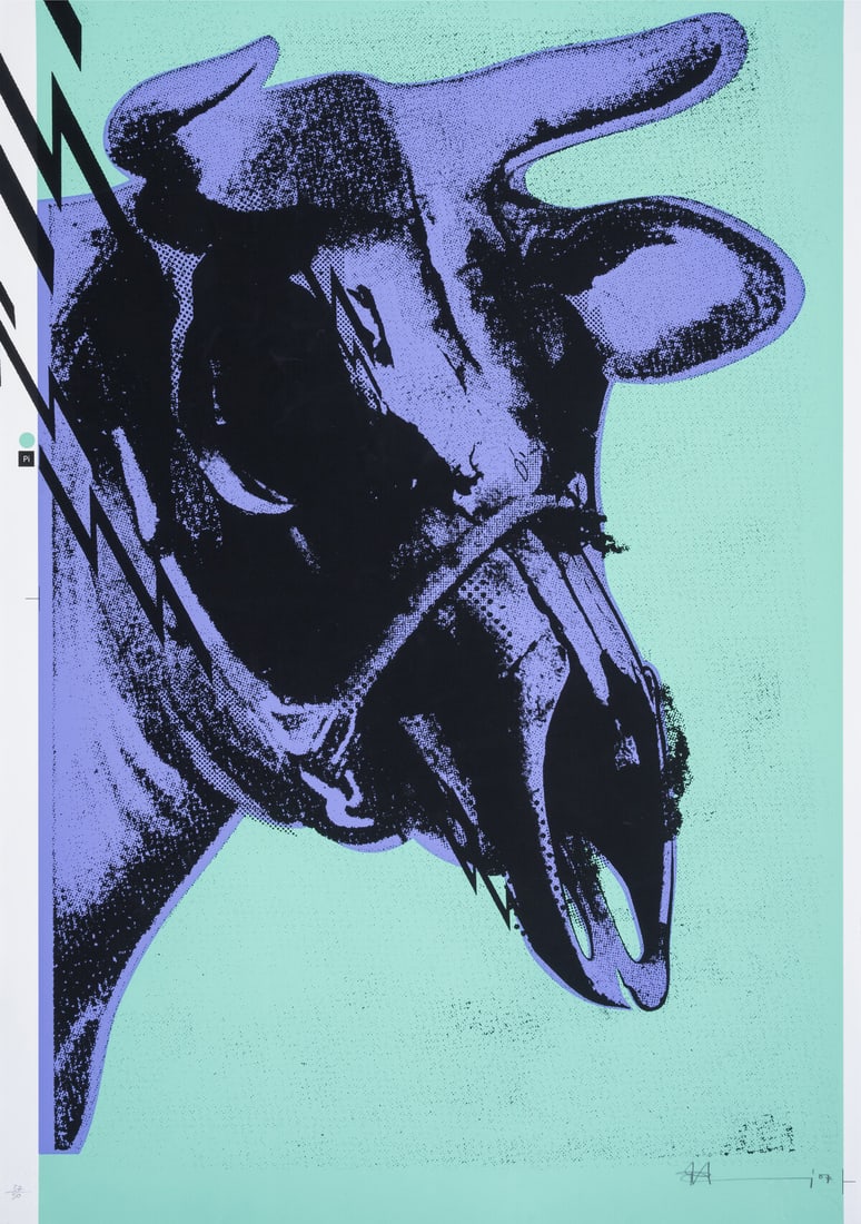 Paul Insect (b.1971) Dead Cow (Mint Green/Lilac): Paul Insect (b.1971)Dead Cow (Mint Green/Lilac)Screenprint in colours, 2007, signed and dated in pencil, numbered from the edition of 50, printed and published by Pictures on Walls, London, with the p