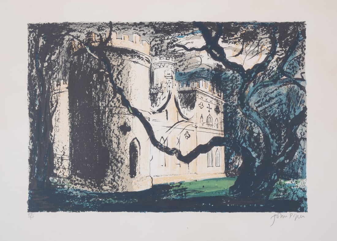 John Piper (1903-1992) Clytha Castle (Levinson 257): John Piper (1903-1992)Clytha Castle (Levinson 257)Lithograph printed in colours, 1976, signed in pencil, numbered from the edition of 90, printed by Curwen Studio, published by Curwen Press, London, a