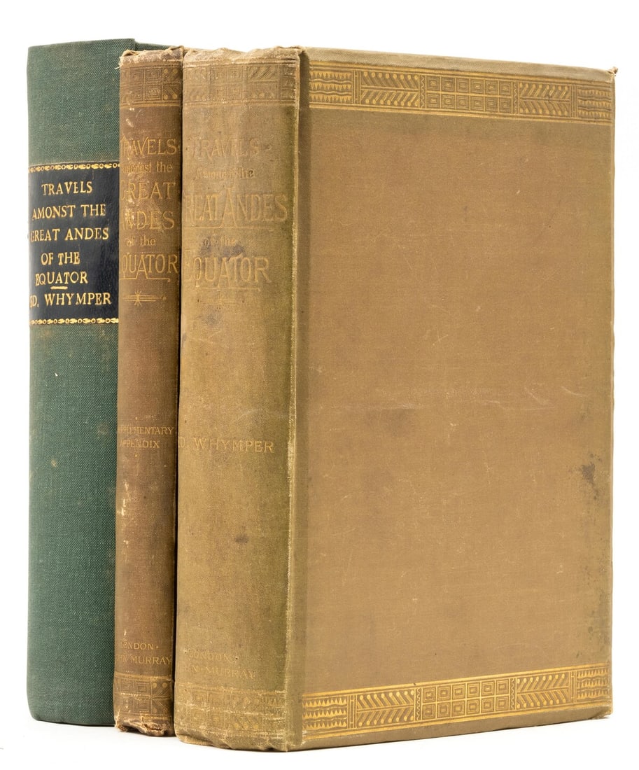 South America.- Mountaineering.- Whymper (Edward) Travels Amongst the Great Andes of the Equator, 2: South America.- Mountaineering.- Whymper (Edward) Travels Amongst the Great Andes of the Equator, 2 vol., first edition, half-titles, frontispiece to vol. 1 only, 4 maps (3 folding), 33 plates, illust