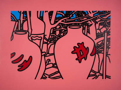 Patrick Caulfield (1936-2005) Signature Pots (Cristea 42): Patrick Caulfield (1936-2005)Signature Pots (Cristea 42)Screenprint in colours, 1975, signed in pencil, numbered from the edition of 70, printed by Kelpra Studio, with their inkstamp verso, published