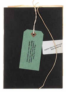 Bruce McLean (b.1944) King for a Day: Bruce McLean (b.1944)King for a DayMixed media multiple, 1972, comprising an original drawing contained within a book, the seal unbroken as published, with the green string tag with printed text 'A pr