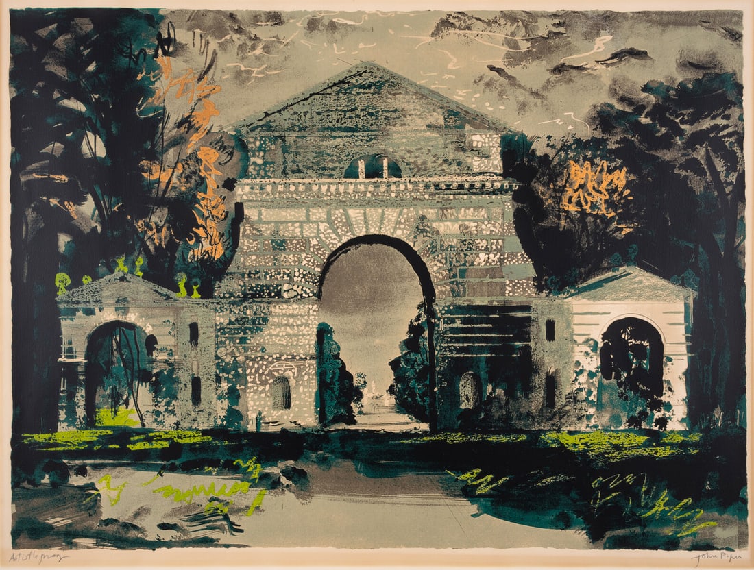 John Piper (1903-1992) Holkham Gate, Norfolk (Levinson 262): John Piper (1903-1992)Holkham Gate, Norfolk (Levinson 262)Screenprint in colours, 1976, signed and inscribed 'Artist's proof' in pencil, an artist's proof aside from the edition of 70, printed by Kelp