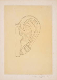 Méret Oppenheim (1913-1985) Das Ohr von Giacometti: Méret Oppenheim (1913-1985)Das Ohr von GiacomettiSoft-ground etching, 1974, signed in pencil, aside from the edition of 40, on wove paper, with full margins, sheet 290 x 205mm (11 3/8 x 8 1/8in)