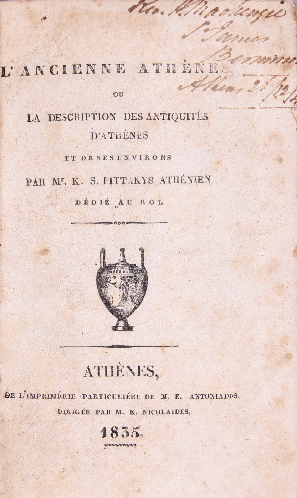 Ancient Athens. Pittakis (kyriakos) L'ancienne Athènes, Ou La