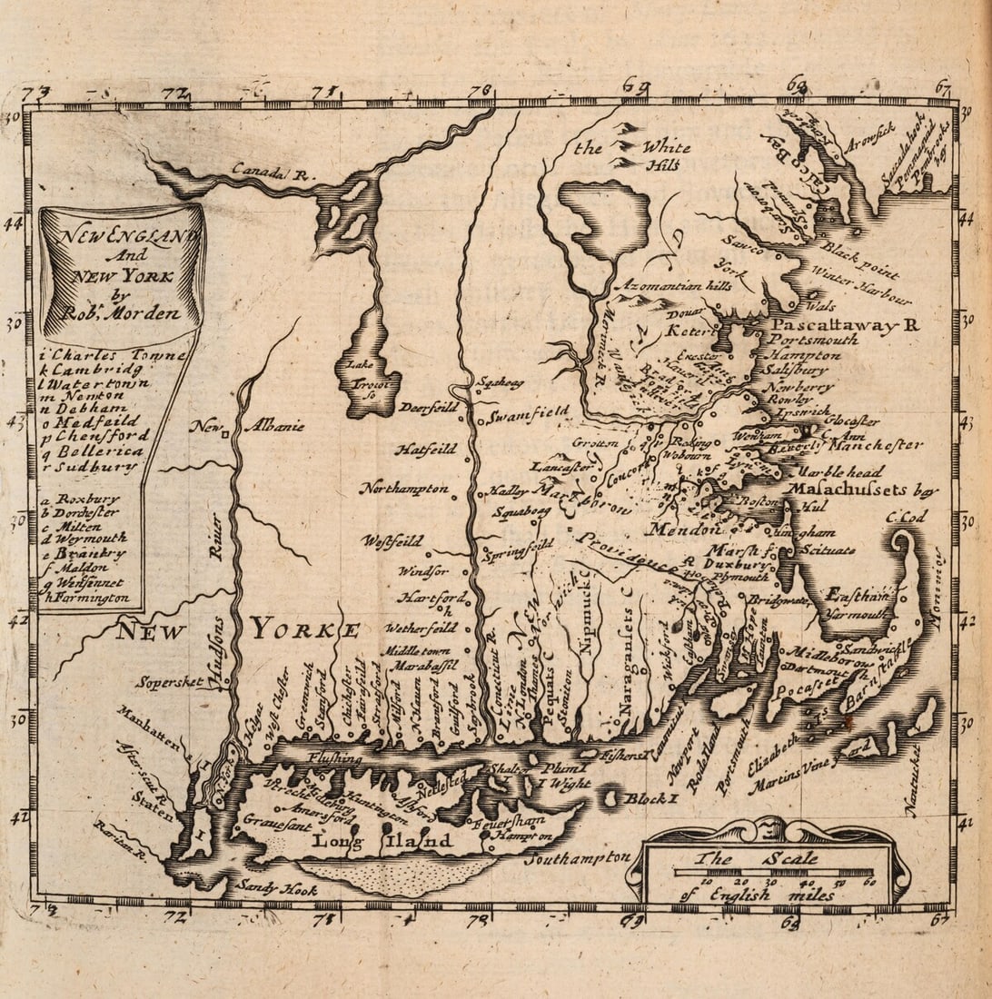 America.- Blome (Richard) The Present State of His Majesties Isles and Territories in America,: America.- Blome (Richard) The Present State of His Majesties Isles and Territories in America, first edition, engraved portrait frontispiece, 7 folding maps after Robert Morden and plate of sundials,
