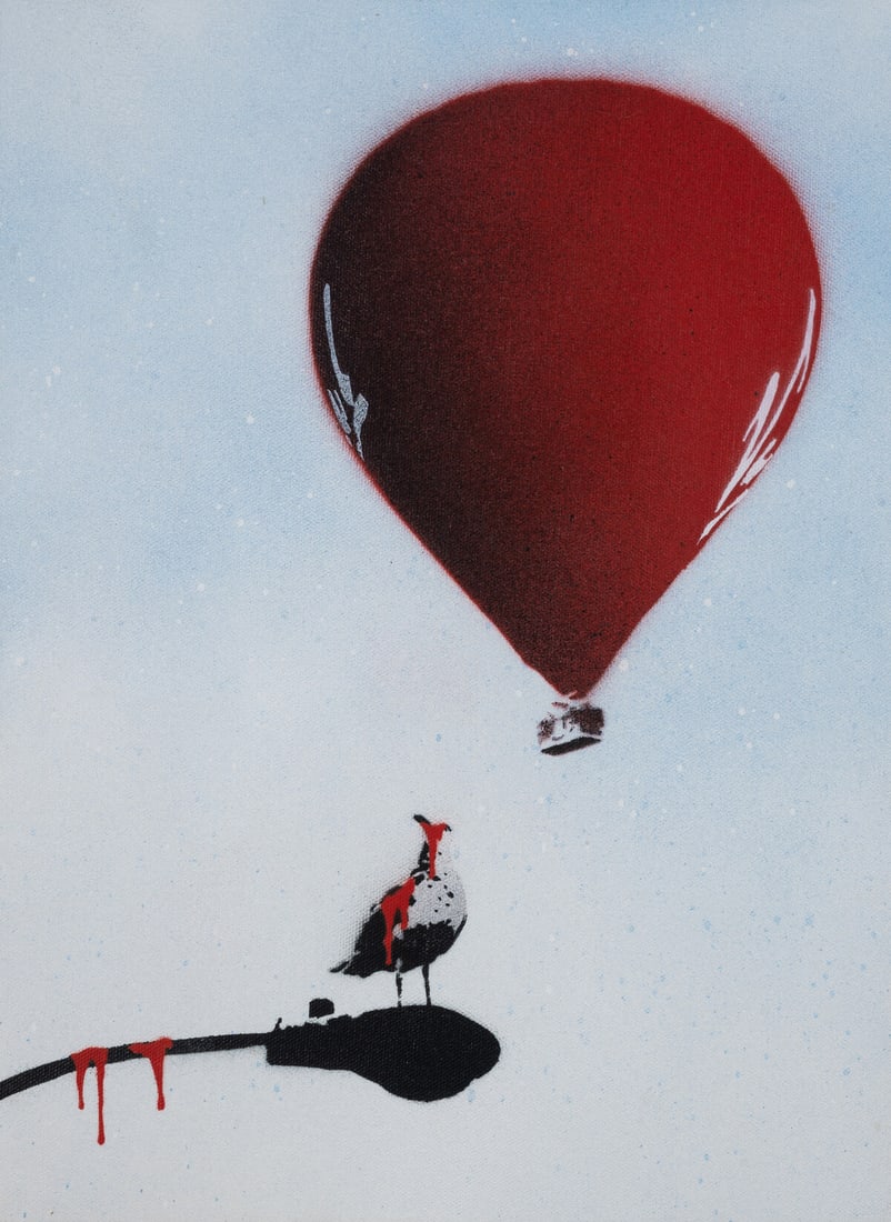 Nick Walker (b.1969) Sweet Revenge (Red Study): Nick Walker (b.1969)Sweet Revenge (Red Study)Acrylic and spraypaint on canvas, 2008, signed in ink and numbered 1/1 in ink verso, inscribed 'Red Study' and dated in ink on the stretcher, overall 405 x