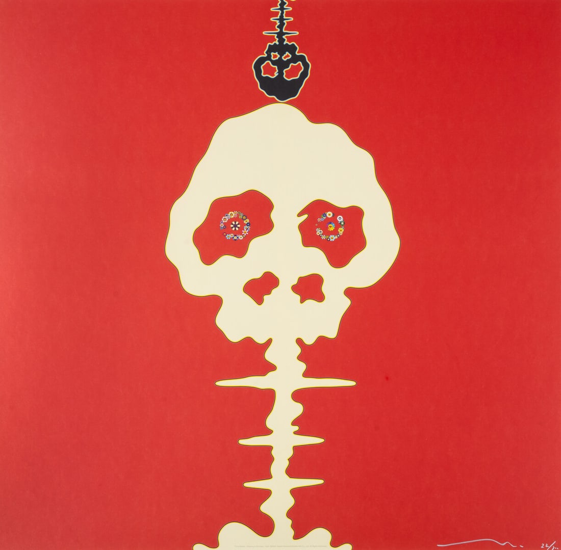 Takashi Murakami (b.1962) Time Bokan - Missing in the Eyes (Red) (1 of 1)