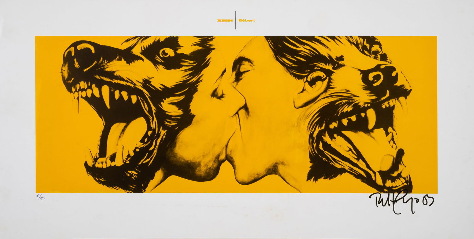 Robert Longo (b.1953) Strong in Love (Yellow): Robert Longo (b.1953)Strong in Love (Yellow)Offset lithograph printed in colours, 1989-1991, signed in black pen, numbered from the edition of 150, published by Bébert, Rotterdam, on smooth wove pape