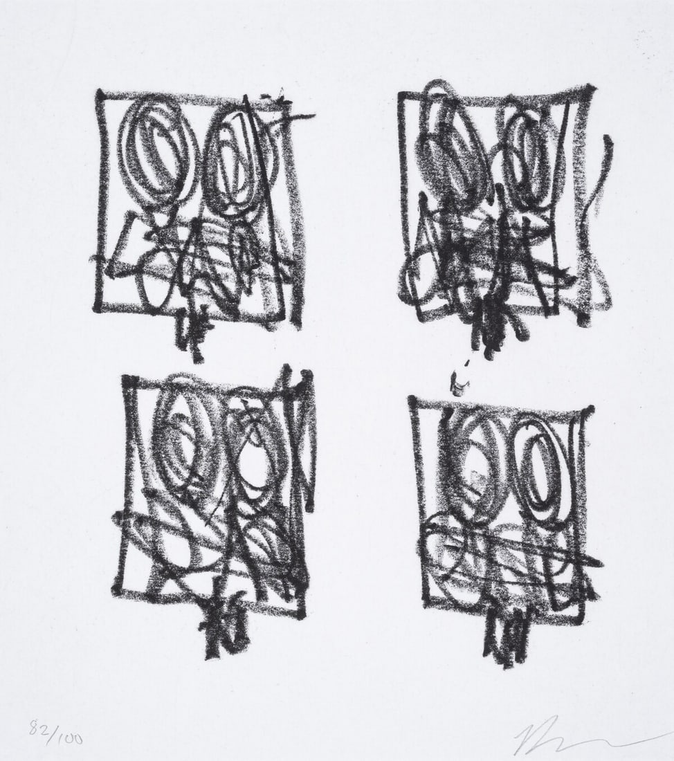 Rashid Johnson (b.1977) Untitled Anxious Print: Rashid Johnson (b.1977)Untitled Anxious PrintSoft Ground Etching on Hahnemühle copperplate, 2023, signed in pencil, numbered from the edition of 100, published by Artspace Editions, New York, housed