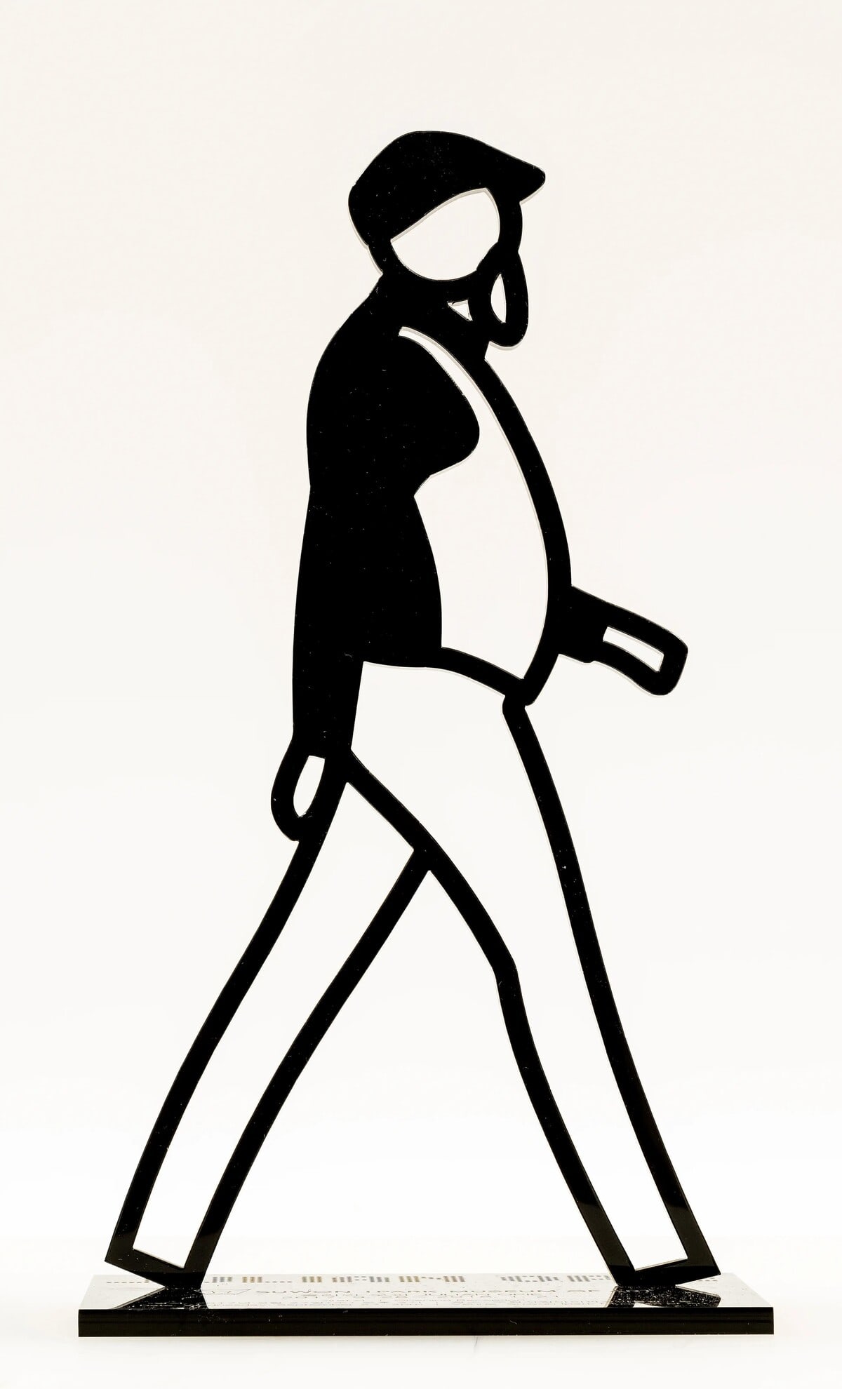 Julian Opie (b.1958) Walking in Suwon (Male): Julian Opie (b.1958)Walking in Suwon (Male)Laser-cut acrylic multiple, 2017, from the edition of unknown size, published by the artist and Suwon Ipark Museum of Art as an invitation for the artist's e