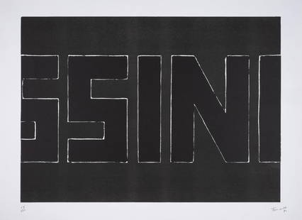 David Tremlett (b.1945) Abyssinia: David Tremlett (b.1945)AbyssiniaScreenprint in black, 1989, signed and dated in pencil, numbered from the edition of 100, published by Serpentine Gallery, London, and with the accompanying certificate
