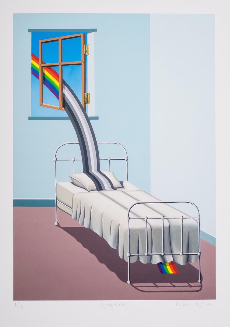 Patrick Hughes (b.1939) Greybow: Patrick Hughes (b.1939)GreybowArchival inkjet printed in colours, 2020, signed and titled in pencil, numbered from the edition of 18, published by Jealous Gallery, London, on Somerset Satin wove paper