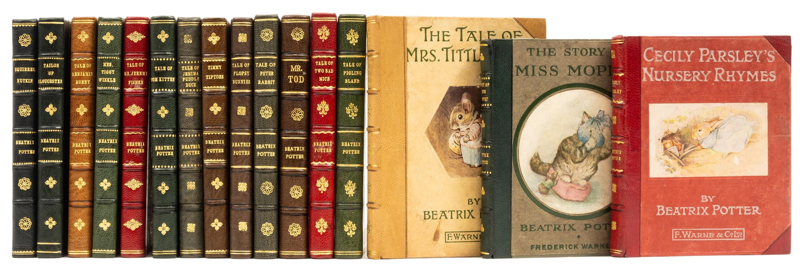 Potter (Beatrix) [A set of 16 works], most first editions, 1902-22.: Potter (Beatrix) [A set of 16 works], constituting: The Tale of Peter Rabbit, first trade edition, frontispiece a little creased at upper corner and with short closed tear at inner-edge, preserved end