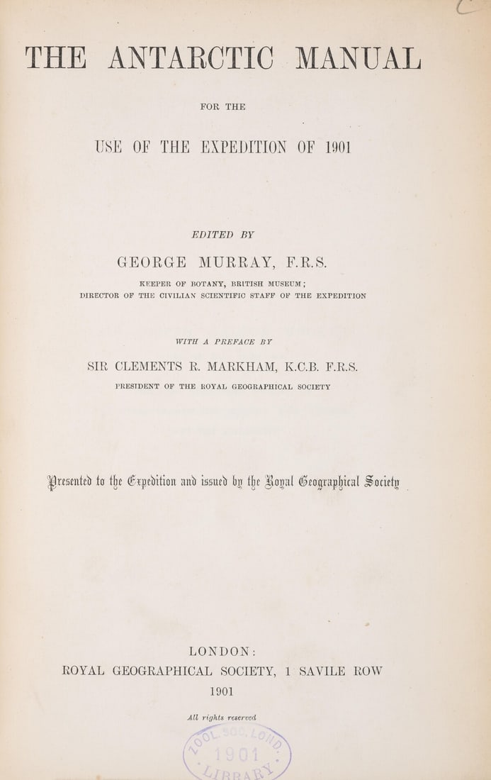 Antarctica.- Murray (George, editor) The Antarctic Manual for the Use of the Expedition of 1901, (1 of 1)