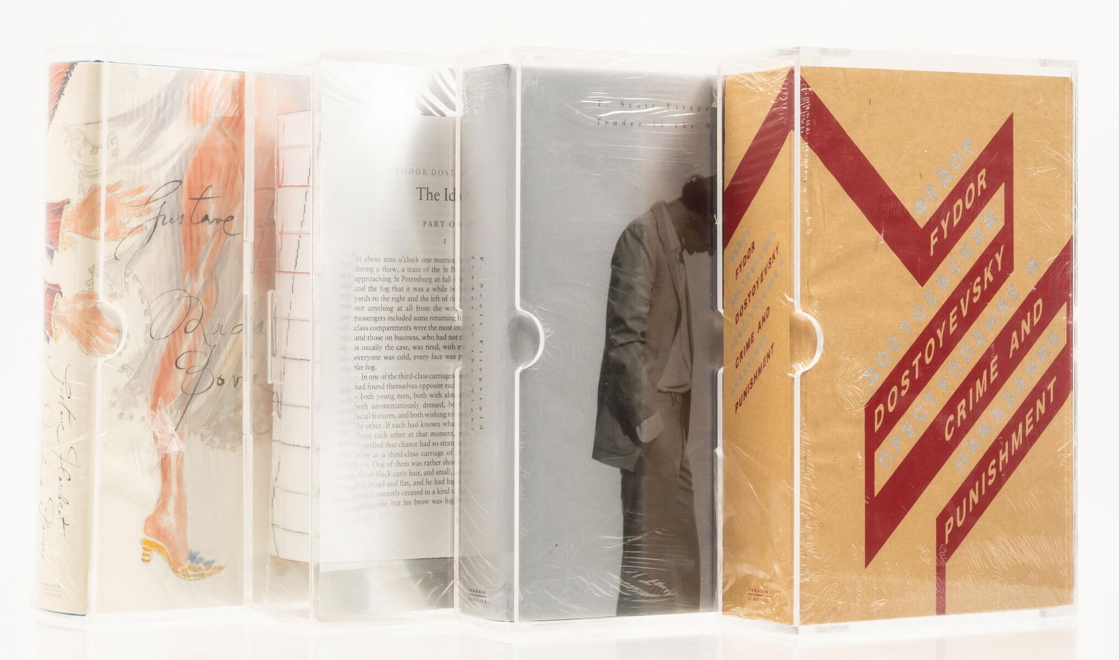 Fitzgerald (F. Scott) Tender is the Night, one of 1000 copies, [2006] & others from the Penguin: Fitzgerald (F. Scott) Tender is the Night, jacket design by Sam Taylor-Wood, [2006] § Dostoyevsky (Fydor) The Idiot, binding design by Ron Arad, [2006]; Crime and Punishment, binding design by Fuel,