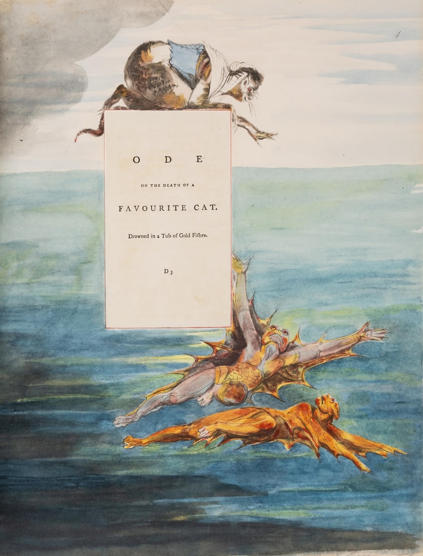 Blake (William) William Blake's Water-Colour Designs for the Poems of Thomas Gray, 3 vol., limited: Blake (William) William Blake's Water-Colour Designs for the Poems of Thomas Gray, Introduction by Geoffrey Keynes, 3 vol., number 90 of 352 copies, from an edition limited to 518, collotype plates ha