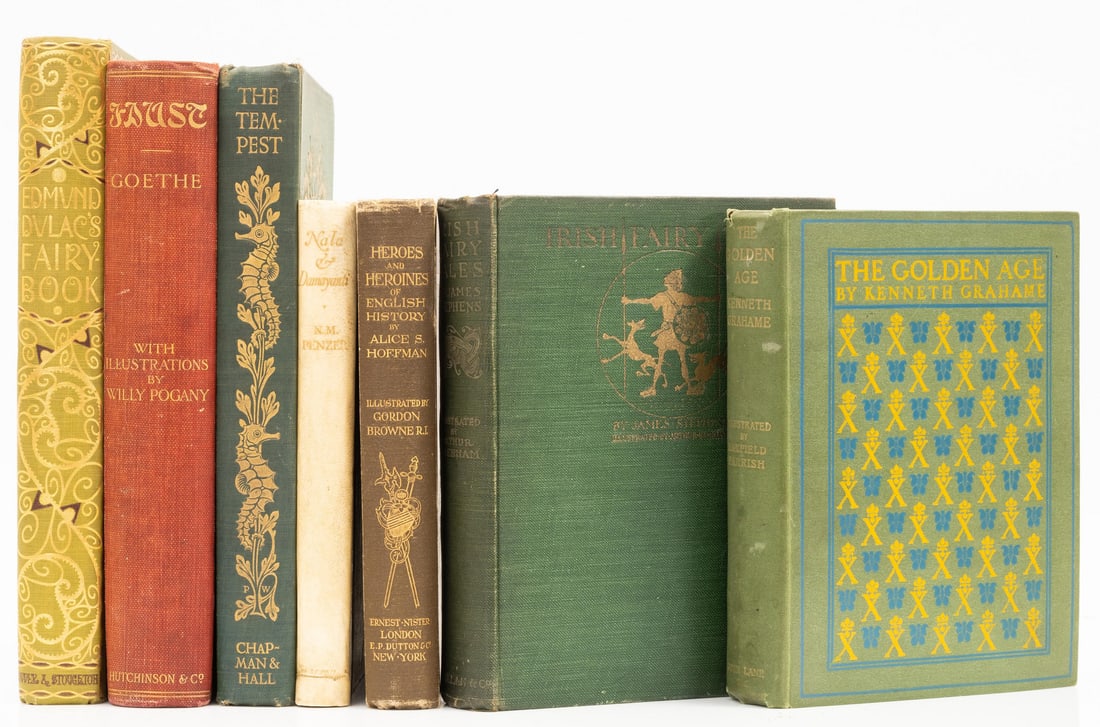 Stephens (James) Irish Fairy Tales, first trade edition, colour illustrations by Arthur Rackham,: Stephens (James) Irish Fairy Tales, colour illustrations by Arthur Rackham, 1920 § Edmund Dulac's Fairy-Book, tipped-in colour plates by Dulac, [c.1920] § Goethe (J.W. von) Faust, colour plates by W