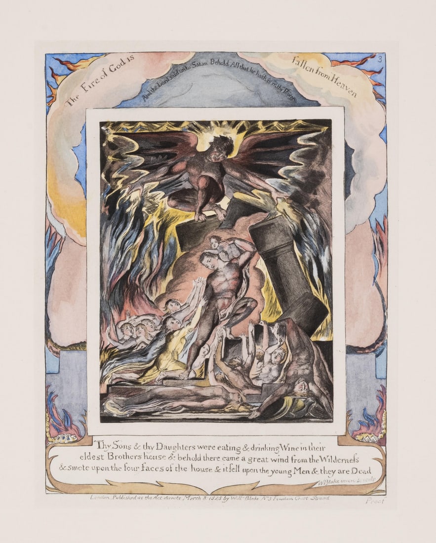 Blake (William) William Blake's Illustrations of the Book of Job [including 'Colour Versions...'], 6: Blake (William) William Blake's Illustrations of the Book of Job [including Colour Versions...], edited by David Bindman, 6 vol. in 2 large slip-cases, number 62 of 250 copies, from an edition limited