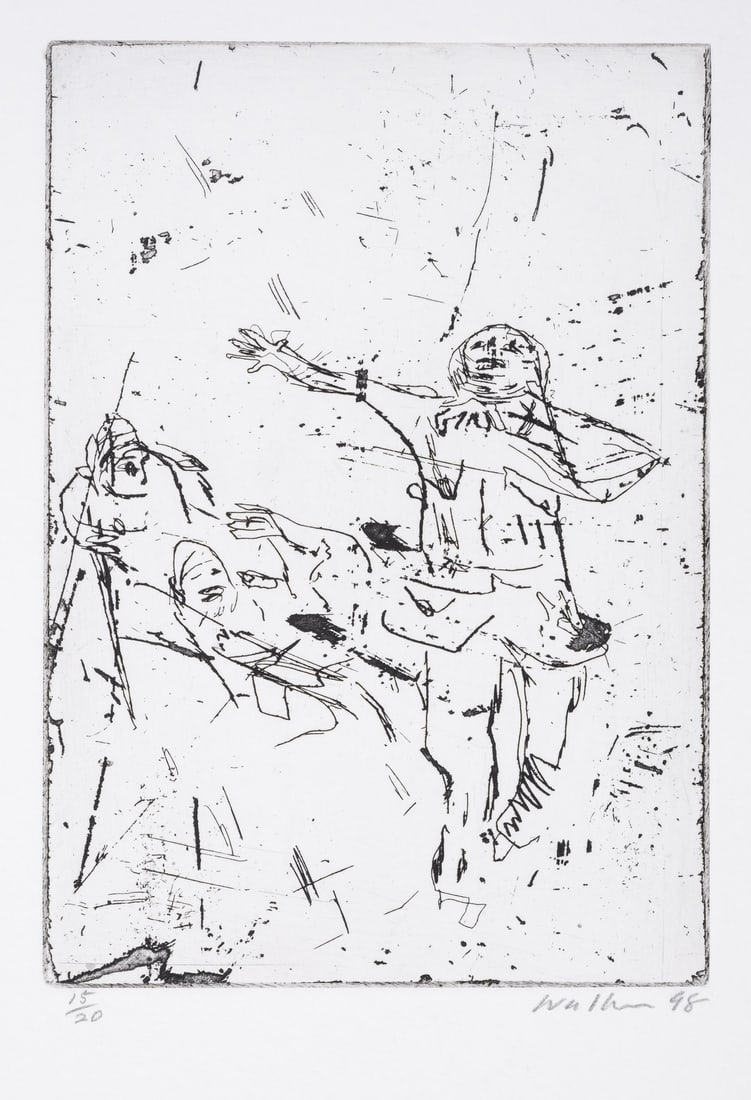John Walker (b.1939) Passing Bells: John Walker (b.1939)Passing BellsThe incomplete portfolio, 1996, comprising twenty etchings, some with aquatint, each signed and dated in pencil, numbered from the edition of 20, published by Tyler Gr