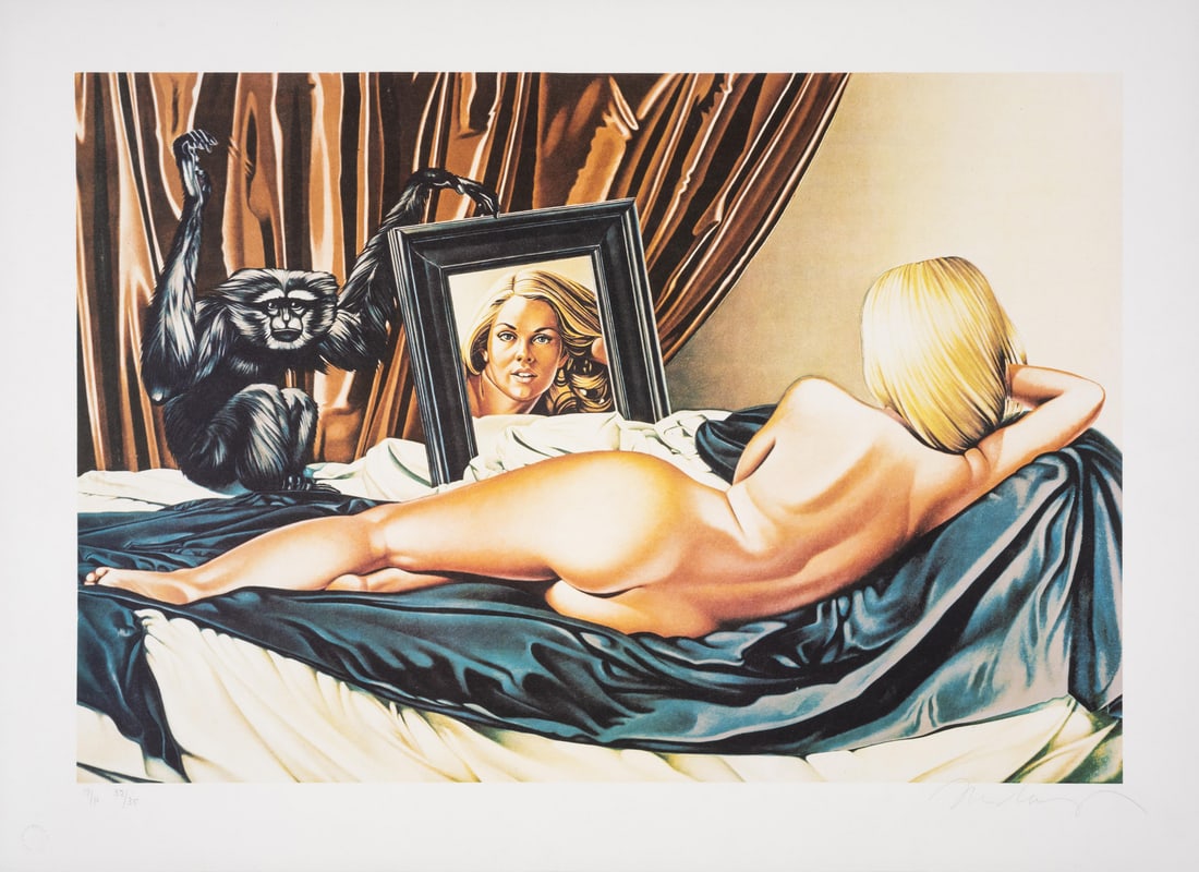 Mel Ramos (1935-2018) Velasquez Version (Hilger 91): Mel Ramos (1935-2018)Velasquez Version (Hilger 91)Lithograph printed in colours, 1981, signed and inscribed 'A/P', numbered from the edition of 35 artist's proofs, aside from the standard edition of 2