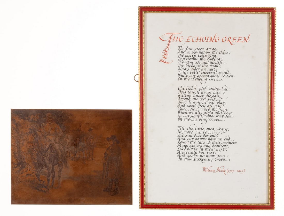 Cromwell meeting George Fox at Hampton Court.- [Spence (Robert, etcher)] "Taking Boat, I went down: Cromwell meeting George Fox at Hampton Court.- [Spence (Robert, painter and etcher, 1871-1964)] "Taking Boat, I went down to Kingston, and from thence went toward Hampton Court, to speak with the Prot