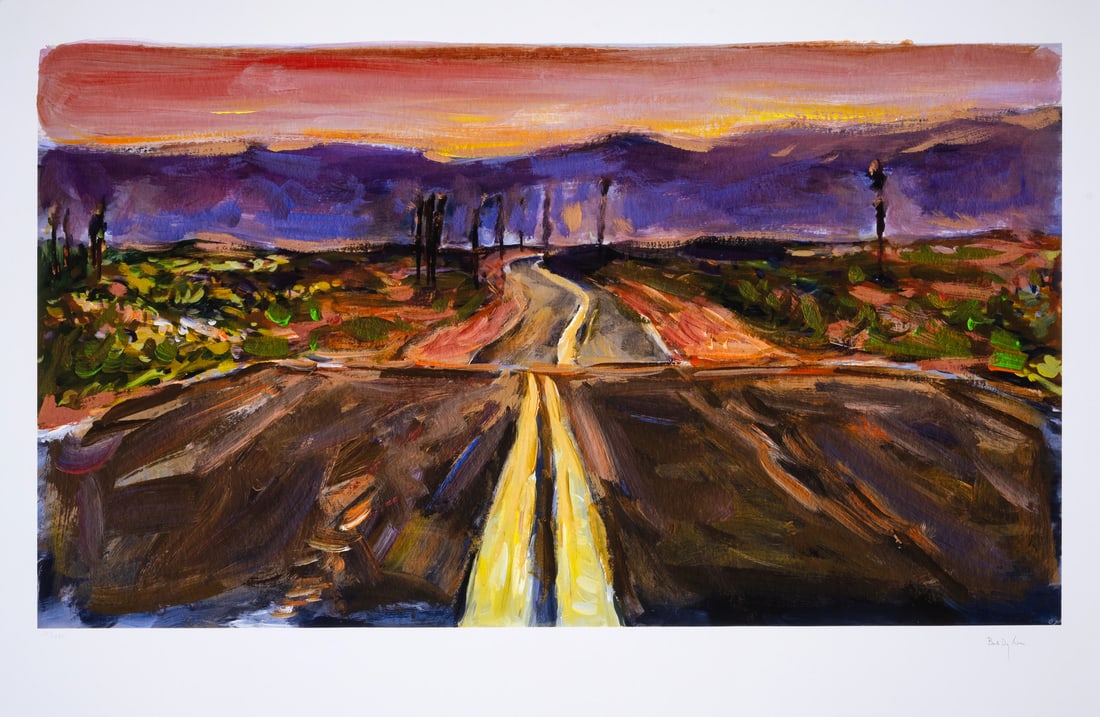 Bob Dylan (b.1941) Endless Highway, from The Beaten Path: Bob Dylan (b.1941)Endless Highway, from The Beaten PathGiclée in colours, 2016, signed in pencil, numbered from the edition of 295, printed by GTZ Fine Art Editions, New York, co-published by Washing