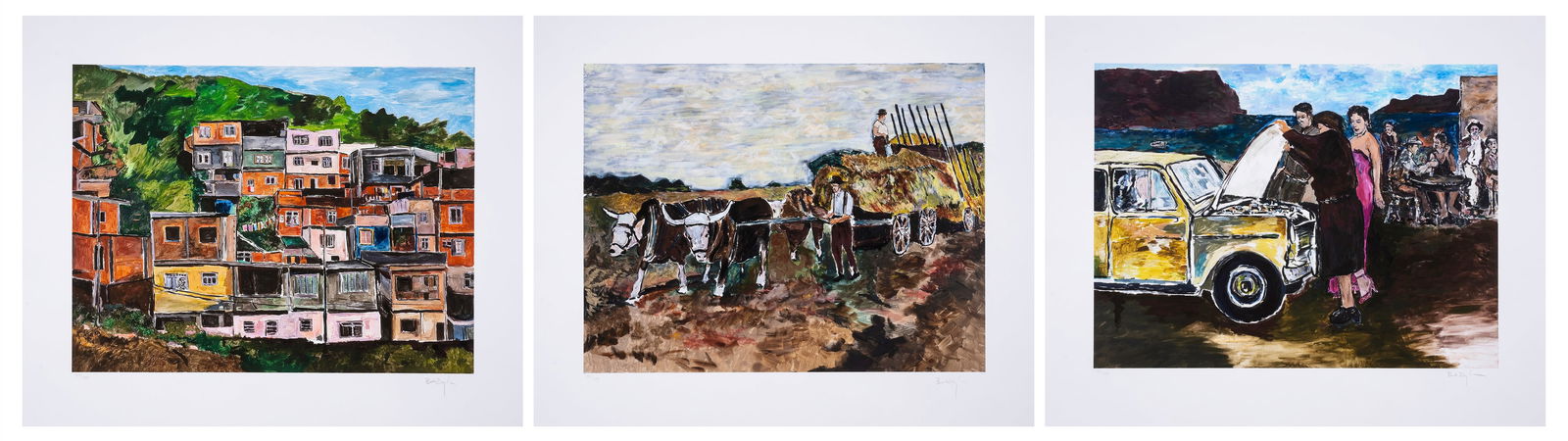 Bob Dylan (b.1941) The Brazil Series (Favela Villa Candido, Wagon Master and Grande ?rvore: Bob Dylan (b.1941)The Brazil Series (Favela Villa Candido, Wagon Master and Grande ?rvore Beachfront)The complete set of three giclée prints in colours, 2016, each signed in pencil and numbered from