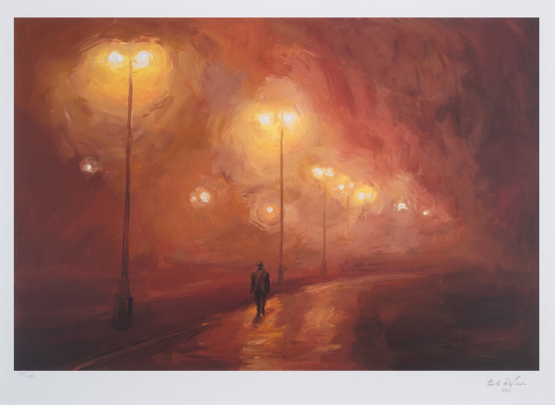 Bob Dylan (b.1941) Walking in the Fog: Bob Dylan (b.1941)Walking in the FogGiclée in colours, 2022, with the autopen signature in pencil, numbered from the edition of 295, printed by Black Buffalo, New York, co-published by Washington Gre