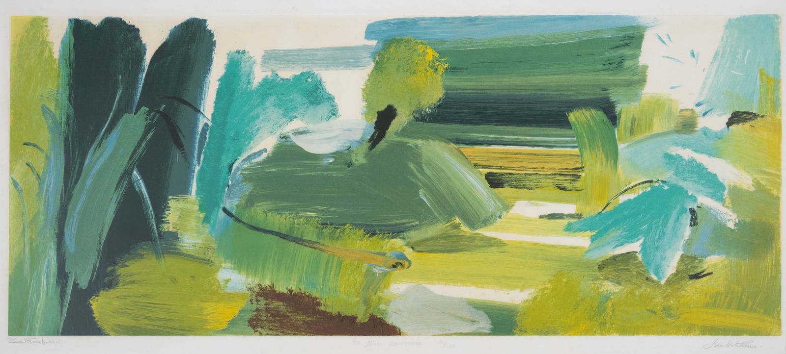 Ivon Hitchens (1893-1979) For John Constable: Ivon Hitchens (1893-1979)For John ConstableScreenprint in colours, 1973, signed and titled in pencil, numbered from the edition of 100, counter-signed by Betambeau, printed by Advanced Graphics, publi