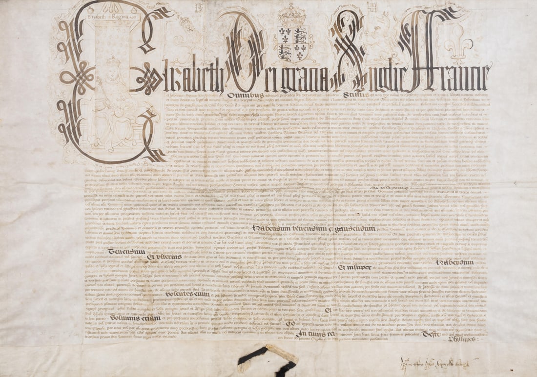 Elizabeth I (Q ueen ) Letters Patent grant in fee simple by Robert Morgan of Maplarton …: Elizabeth I (Queen of England and Ireland, 1533-1603)