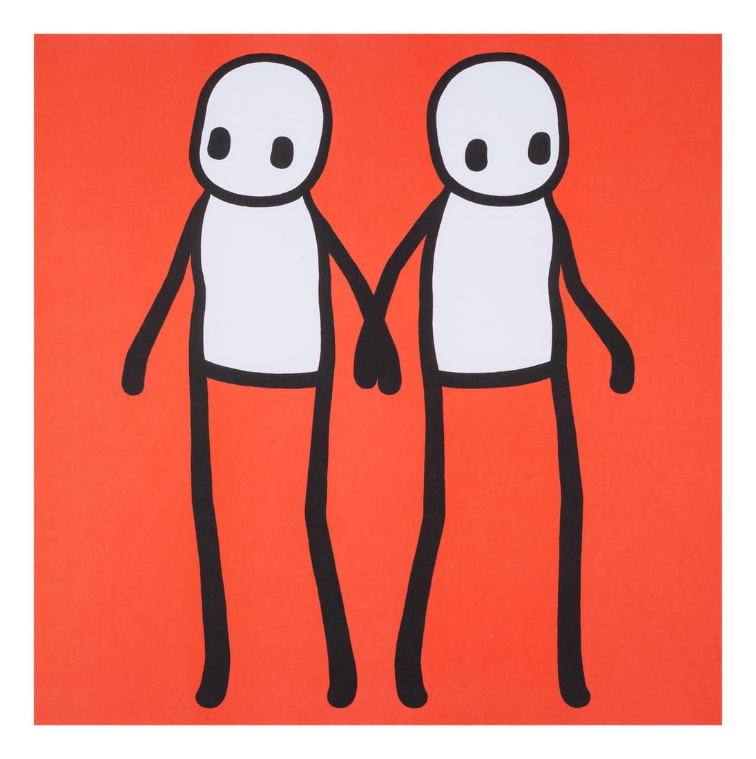 STIK (b.1979) Holding Hands (Red, Orange, Yellow, Blue & Teal) (unsigned) (1 of 5)