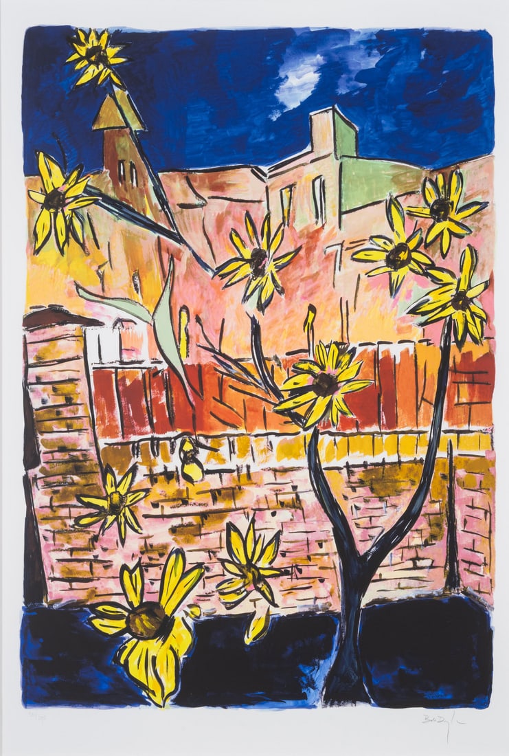 Bob Dylan (b.1941) Sunflowers: Bob Dylan (b.1941) Sunflowers Digital pigment print in colours, 2014, signed in pencil, numbered from the edition of 295, printed by GTZ Fine Art Editions, New York, published by Washington Gree