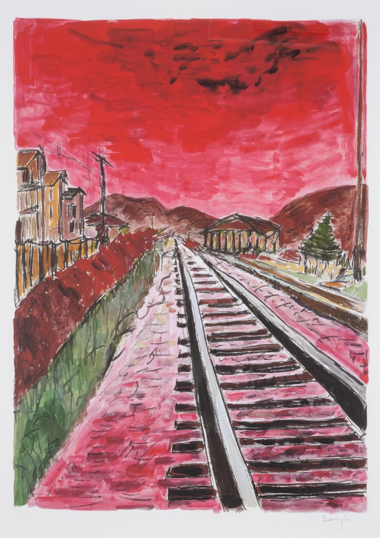 Bob Dylan (b.1941) Train Tracks (Red): Bob Dylan (b.1941) Train Tracks (Red) Digital pigment print in colours, 2014, signed in pencil, numbered from the edition of 295, printed by GTZ Fine Art Editions, New York, published by W