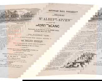 Mont Blanc.- Egyptian Hall, Picadilly. Programme of Mr Albert Smith's Ascent of Mont Blanc...,