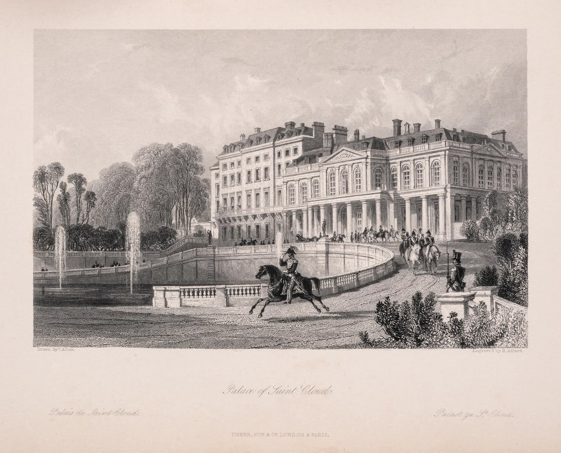 Europe.- France.- Wright (Rev. George Newenham) & Thomas Allom. France Illustrated, 4 vol. bound as: Europe.- France.- Wright (Rev. George Newenham) & Thomas Allom. France Illustrated, 4 vol. bound as 2, 4 engraved titles, 127 engraved plates, o