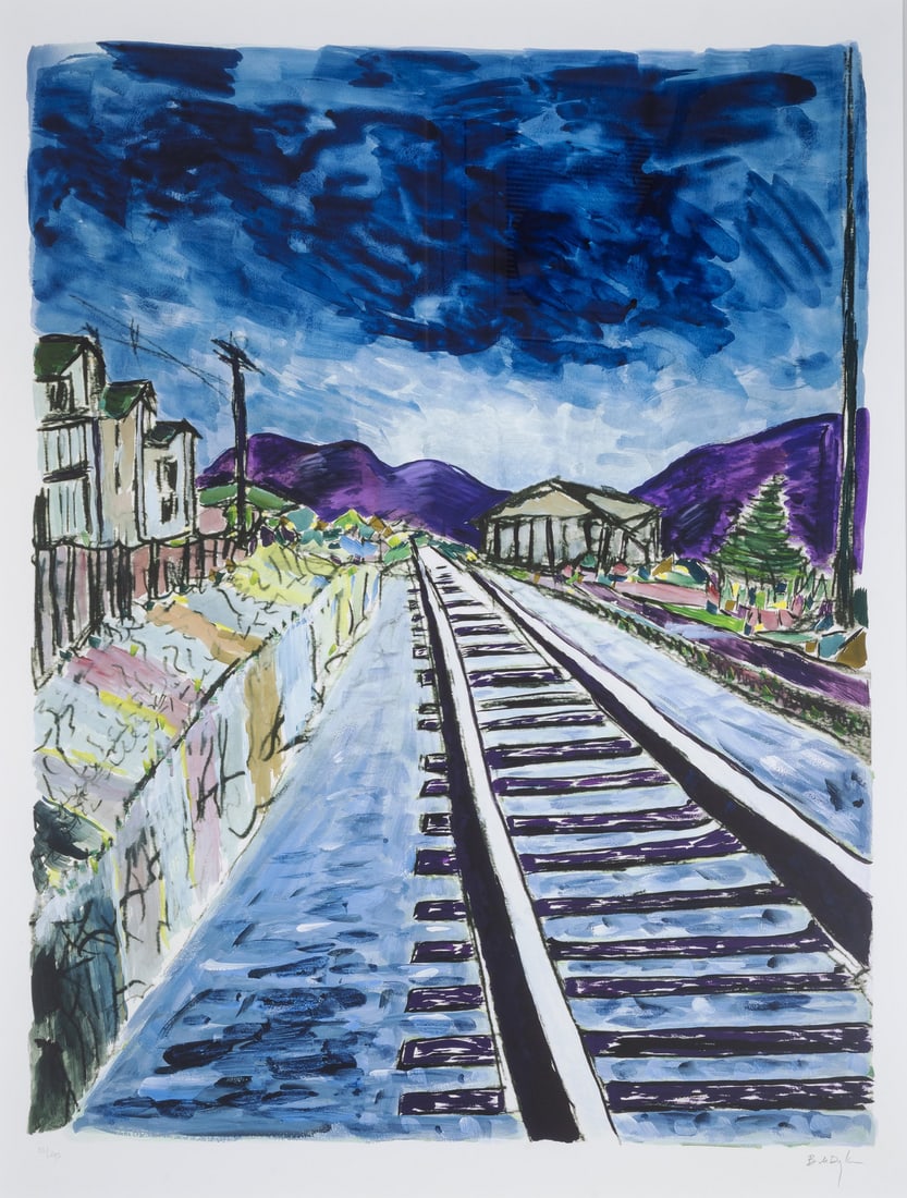 Bob Dylan (b.1941) Train Tracks (Large), from The Drawn Blank Series (2013): Bob Dylan (b.1941) Train Tracks, from The Drawn Blank Series (2013) (large format) Digital pigment print in colours, 2013, signed in pencil, numbered from the edition of 295, printed by GTZ Fine Art E