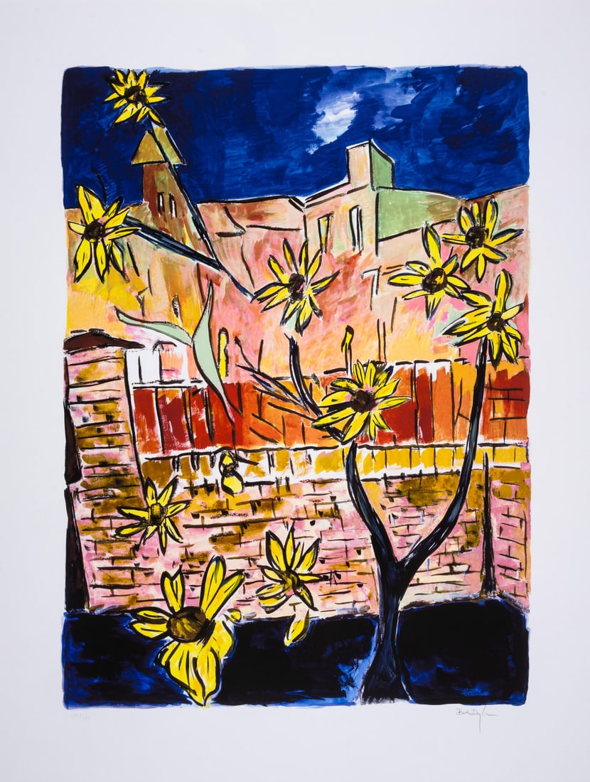 Bob Dylan (b.1941) Sunflowers, from The Drawn Blank Series (2014): Bob Dylan (b.1941) Sunflowers, from The Drawn Blank Series (2014) Digital pigment print in colours, 2014, signed in pencil, numbered from the edition of 295, printed by GTZ Fine Art Editions, New