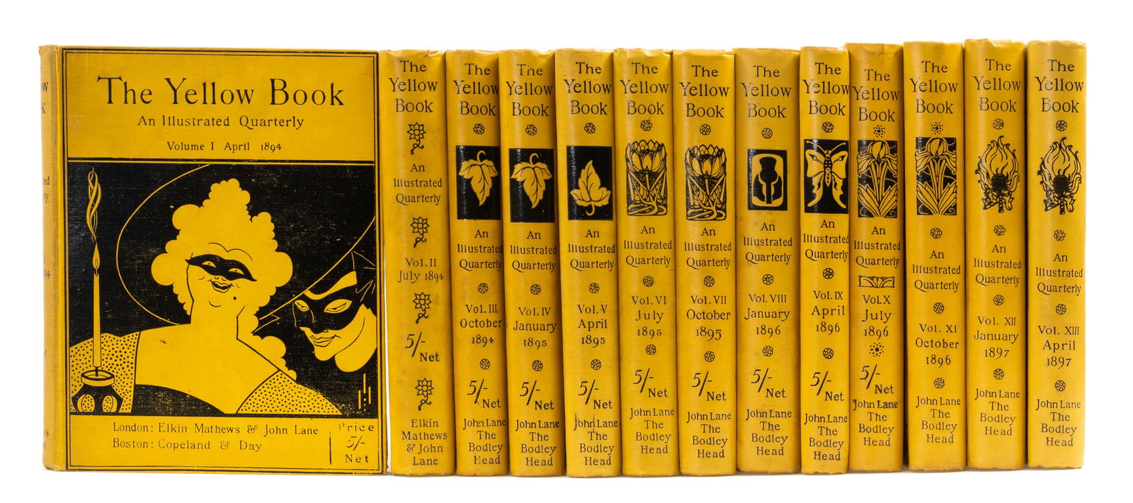 [Beardsley (Aubrey) & others.] The Yellow Book: An Illustrated Quarterly, 13 vol. [all published],: [Beardsley (Aubrey) & others.] The Yellow Book: An Illustrated Quarterly, 13 vol. [all published], plates, illustrations and decorations by Aubrey Bea