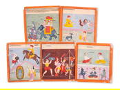 India.- [5 illustrations from a Ragamala series], opaque pigments on wasli paper, [India, Gujarat],