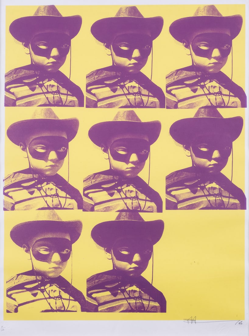 Paul Insect (b.1971) Multiple Mugshot (Yellow): Paul Insect (b.1971) Multiple Mugshot (Yellow) Screenprint in colours, 2006, signed and dated in pencil, numbered from the edition of 100, published by Pictures On Walls, London, with their blindstamp
