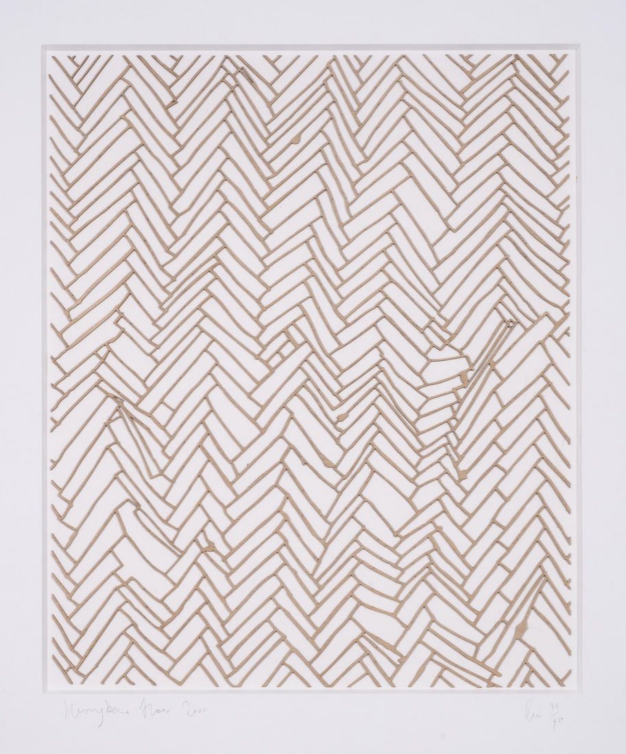 Rachel Whiteread (b.1963) Herringbone Floor: Rachel Whiteread (b.1963)Herringbone FloorLaser-cut plywood relief, 2001, initialled, titled and dated in pencil to mount, numbered from the edition of 450, printed by Lasercraft, Huntingdon, publishe