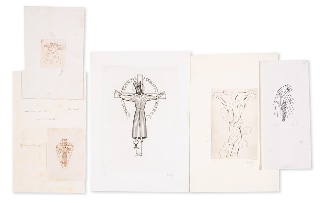 Gill (Eric) A group of 5 engravings depicting religious iconography, 4 signed or initialled and (1 of 1)